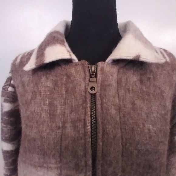 Alpaca Connection Wool Large Coat Jacket - Full Zip - Unique & Beautiful Print - Picture 11 of 16